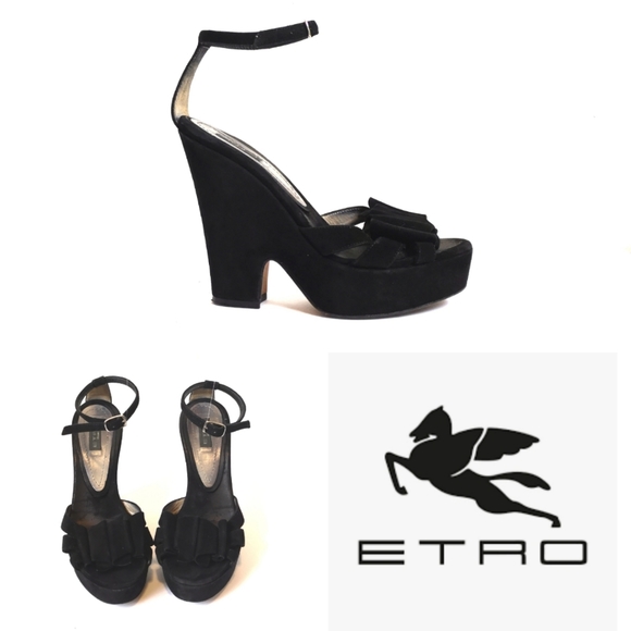 Etro Shoes - 🇮🇹ETRO suede platform wedge heels